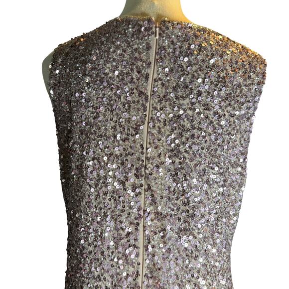 Mac Duggal Rose Gold Fully Sequined Sheath Cocktail Dress, Size 14, NWT - Picture 10 of 13